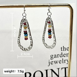 Серьги-подвески из сплава лэмпворк с бусинами-рондель&nbsp;FS-WG43C25-01