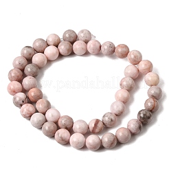 Fili di perline rotonde di diaspro zebrato rosa naturale&nbsp;G-E334-8mm-11
