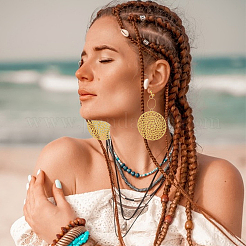 9 пара сережек-клипс из латуни EJEW-UN00027