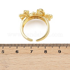 Манжеты из латуни с микро паве кубический цирконий для женщин RJEW-P157-02G