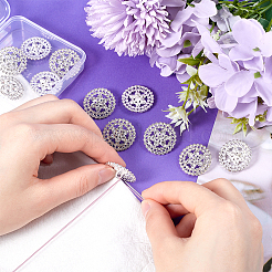 12 шт. пуговицы со стразами из сплава&nbsp;BUTT-GF0003-70