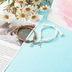 Регулируемые браслеты Корейские парафинированные полиэфирным кордом&nbsp;BJEW-TA00001