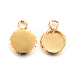 201 оправа для подвески из нержавеющей стали в форме кабошона&nbsp;LS-X-STAS-F191-14G-A