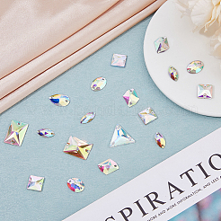 80 шт. 8 стиля прямоугольник/овал/треугольник пришивные стразы GLAA-DC0001-45