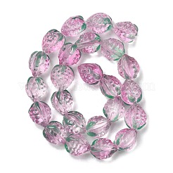 Прозрачные стеклянные эмалевые бусины клубника LAMP-V001-05A