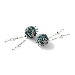 Perline pendenti con nappe di strass in argilla polimerica fatte a mano&nbsp;CLAY-H003-02P-01