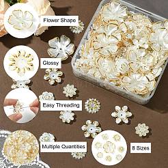 160 stücke 8 arten abs imitation shell blumen perlen kappen&nbsp;FIND-CJ0002-26
