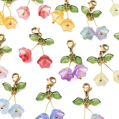 18шт 9-х цветный стеклянный подвесной декор в виде колокольчика HJEW-FS00037