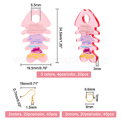 Серьги-подвески из рыбьей кости наборы для самостоятельного изготовления&nbsp;DIY-OC0008-05