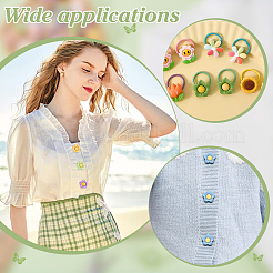 90 шт. 9 цвета пуговицы из смолы с 1 отверстиями&nbsp;BUTT-PH0001-66