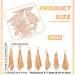 16 шт. гальванизированные необработанные натуральные кварцевые кристаллы медные подвески в обертке из проволоки FIND-FG0003-30B