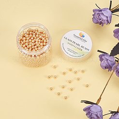 Круглая бусина из экологически чистого окрашенного стекла с жемчугом&nbsp;HY-PH0002-24-B