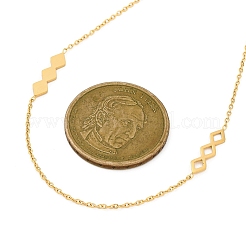 Ионное покрытие (ip) 304 нержавеющая сталь ромбовидные кабельные цепочки ожерелья для женщин NJEW-K255-35G