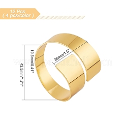 12 шт. 3-х цветные железные кольца для салфеток AJEW-AR0001-36