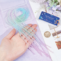 10 нить прозрачных стеклянных бусин градиентного цвета GLAA-SC0002-04C