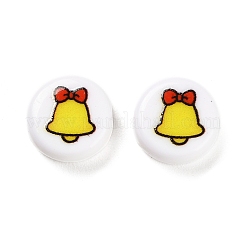 Perles acryliques opaques imprimées sur le thème de Noël&nbsp;OACR-R004-01C