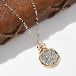 Colliers pendentifs de tarot en laiton avec douze constellations&nbsp;LS-NJEW-Q006-01K-G