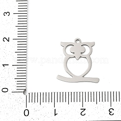 ステンレスペンダント201個  フクロウのチャーム  ステンレス鋼色  17x16x1mm  穴：1.4mm&nbsp;STAS-F316-06P-06