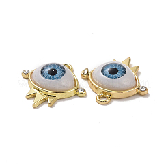 ラックメッキ合金ラインストーンパンツ  アクリルと  目のチャーム  ライトスカイブルー  20x20x6mm  穴：2mm&nbsp;PALLOY-O109-15LG