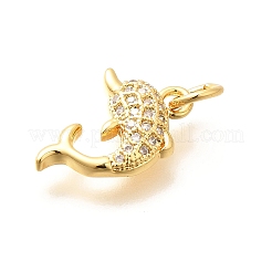Латунные микропаве прозрачные подвески с фианитом&nbsp;KK-Q040-03C-G