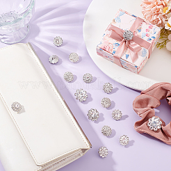 24 шт. 4 стиля 1-отверстийные пуговицы из сплава со стразами на ножке BUTT-GA0001-18