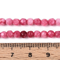 Gefärbt natürlichen weißen Jade Perlen Stränge&nbsp;G-T139-4mm-60-08