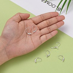 925スターリングシルバーフレンチフックピアスパーツ  銀  16x13x4mm  ピン：0.8mm  トレイ：4mm&nbsp;STER-I014-13S