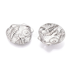 Pendentif en forme de coquillage en acier inoxydable 304 avec étoiles de mer et conques&nbsp;STAS-T069-46P