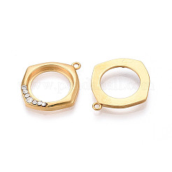 Подвески в форме ромба из нержавеющей стали 304 с кристаллами и стразами&nbsp;STAS-T072-64G