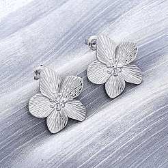 Серьги-гвоздики из нержавеющей стали 304 EJEW-Z022-22P