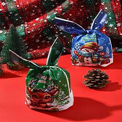 60 шт. 3-цветные пластиковые пакеты для конфет в форме кролика на рождественскую тематику ABAG-FS0001-05