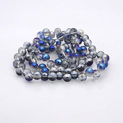 Половина покрытием из стекла граненый круглых бусин пряди&nbsp;GLAA-A026-8mm-HP01