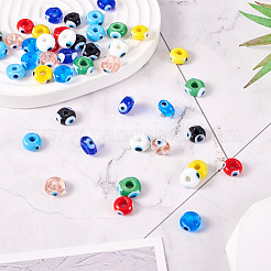 54шт 9 цвета ручной работы сглаз бусины лэмпворк LAMP-TA0001-57