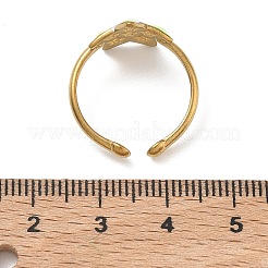 オーシャン304ステンレススチールカフオープンリング  エナメル  ゴールドカラー  ヒトデ  17mm&nbsp;RJEW-C166-01B-G