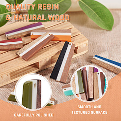 16шт 8 цвета непрозрачной смолы и подвески из орехового дерева&nbsp;RESI-BT0001-19