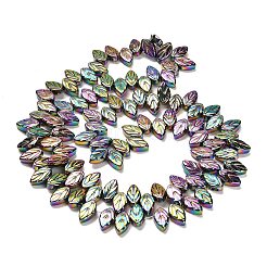 Стеклянные бусины с гальваническим покрытием  EGLA-B004-02A-FP02