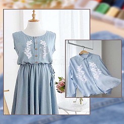 2 шт. хлопковые нашивки с компьютерной вышивкой «Цветок сливы»&nbsp;PATC-LP0001-03