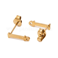イオンプレーティング（IP）304ステンレススチールスタッドピアス  女性のための  文字I  11.5x3mm  穴：1mm  ピン：0.7mm&nbsp;FIND-Q103-01I-G