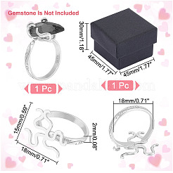 Антикоррозийное покрытие 1шт родий 925 шт. фурнитура для открытого кольца-манжеты из стерлингового серебра FIND-NB0004-90