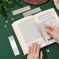 4 шт. прямоугольные пустые закладки из нержавеющей стали 201 AJEW-UN00003