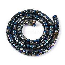 Brins de perles en verre opaque plaquées de couleur AB&nbsp;GLAA-T026-3x6mm-P16