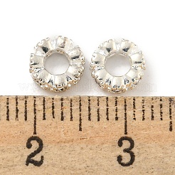 Бусины-проставки из латуни с кубическим цирконием KKB-L215-029A-P