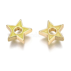 Латунь эмаль бисера KK-B023-03G