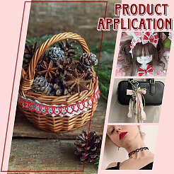 2 рулон двухцветной полиэстеровой ленты в форме сердца&nbsp;DIY-PH0032-31