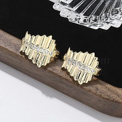 Серьги-кольца из латуни с прозрачным фианитом EJEW-Q014-17G