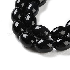 Нити бусин из натурального черного оникса-агата&nbsp;G-NH0019-C05-12