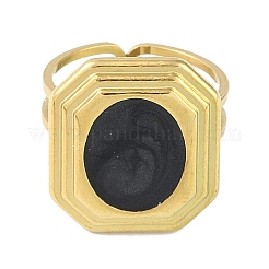 Ионное покрытие (ip) 304 нержавеющая сталь эмаль восьмиугольные манжеты пальцевые кольца&nbsp;RJEW-L107-069G-02