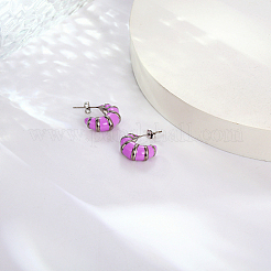 Boucles d'oreilles à tige en acier inoxydable 304 et émail pour femmes&nbsp;AU7915-4