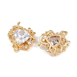 Латунные микропаве прозрачные подвески с фианитом&nbsp;KK-C115-22G