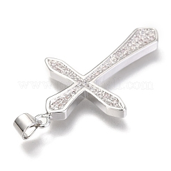 Латунные микропаве прозрачные подвески с фианитом ZIRC-O038-08P